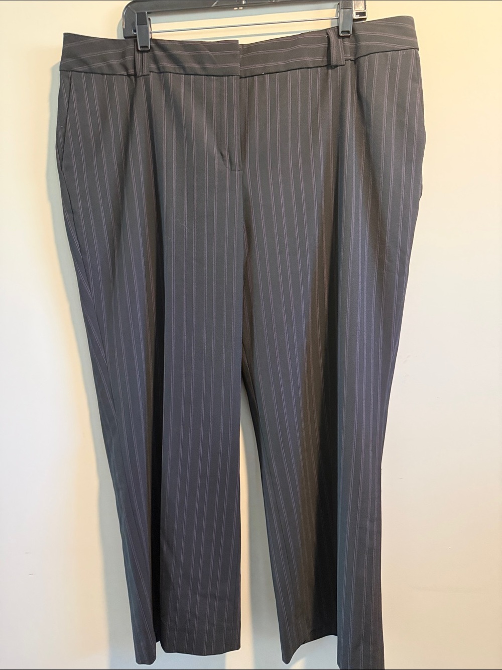 Alfani Charcoal Gray Pinstripe Straight-Leg Dress Pants